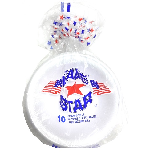 Value Star Foam Bowls 10ct 30oz-wholesale Value Star Foam Bowls 10ct 30oz-wholesale