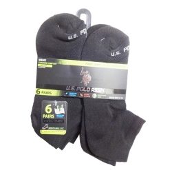 Mens Low Cut Socks 6pk 6-12 Black-wholesale