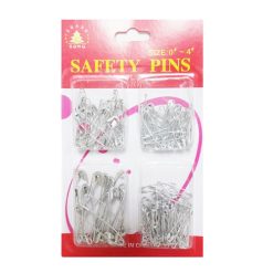 Safety Pins Silver Asst Sizes-wholesale