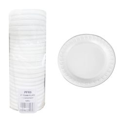 Foam Plate 9in Plain 125ct-wholesale