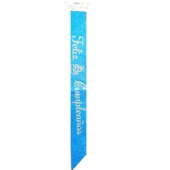 Birthday Sash 3.7X63 Blue FELIZ CUMPLEA-wholesale