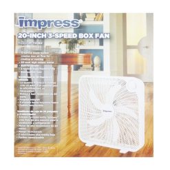 Impress Box Fan 20in 3 Speed White-wholesale