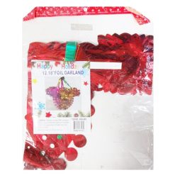 X-Mas Foil Garland Decor 12.18in Asst-wholesale