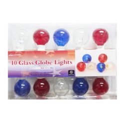 Lights Patriotic Globes Glass 10ct 9ft-wholesale