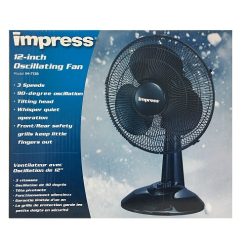 Impress Oscillating Fan 12in Black-wholesale