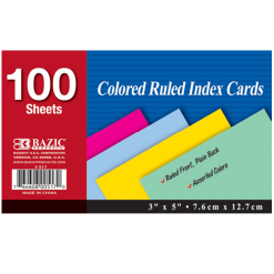 Index Cards 3 X 5in 100ct Colored-wholesale