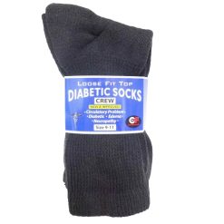 Diabetic Ankle Socks 1pc 9-11 Black-wholesale
