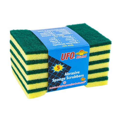 UFO Sponge Scrubbers 5pk Thin-wholesale UFO Sponge Scrubbers 5pk Thin-wholesale